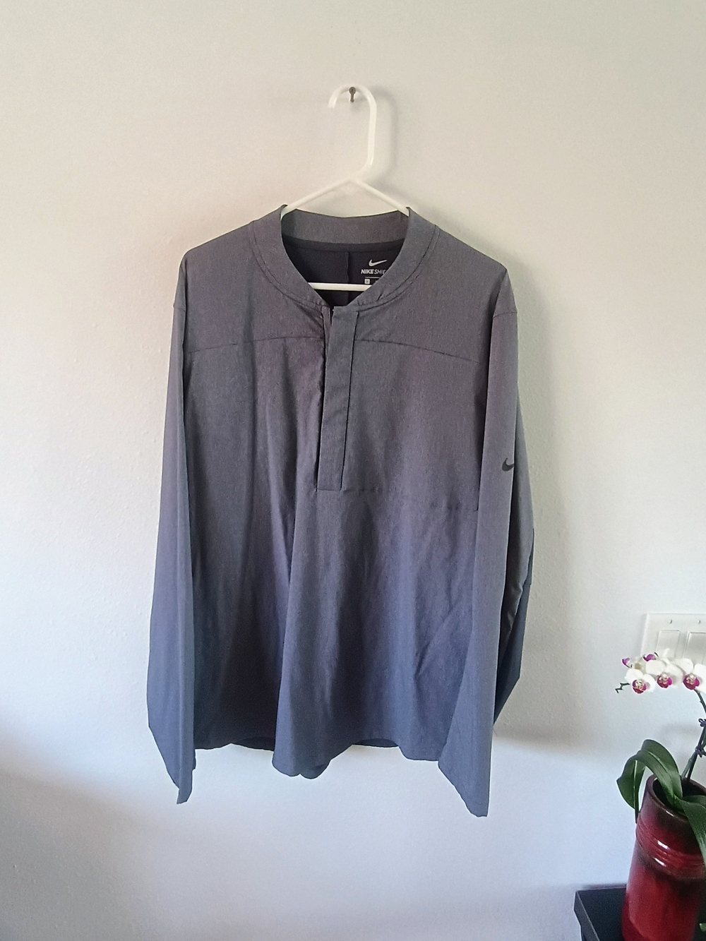 Nike Shield XL Gray Running Training Pullover Athletic Performance Top Mens